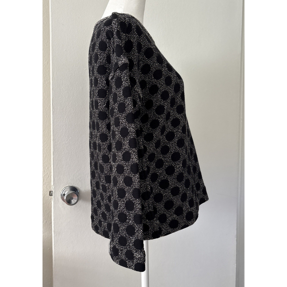 Madewell Reversible Marled Dot Sweater XS Boxy Fit Gray Black Polka Dot Pullover - Picture 8 of 13